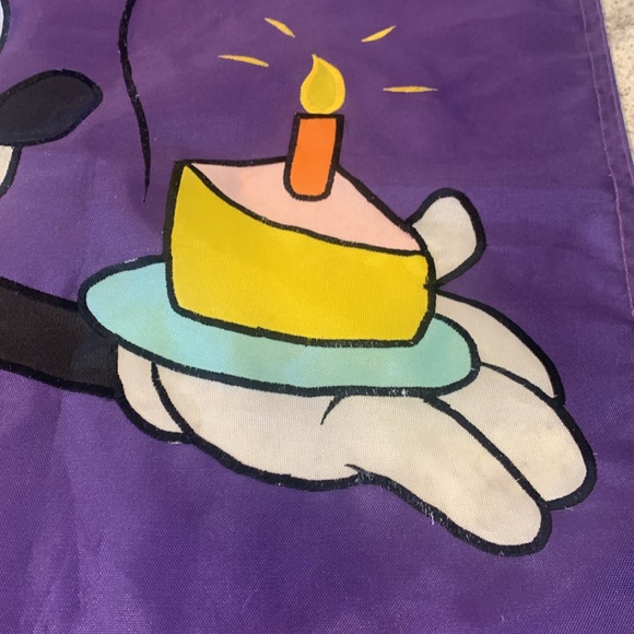 Disney Mickey Large Decorative Flag Happy Birthday Mickey Embroidered 28"x40" - Picture 3 of 3